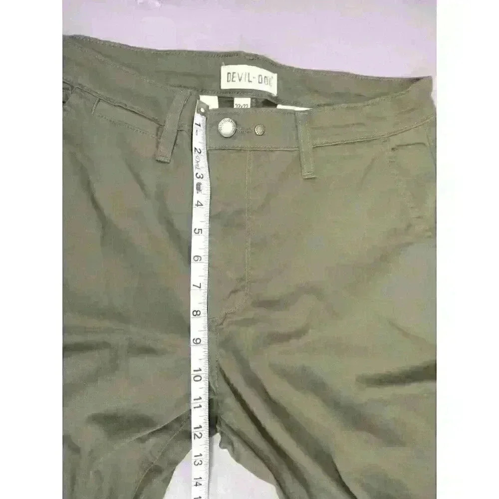 Devil Dog Men’s‎ Pants Slim Fit Chinos Dungarees Rugged Olive Cotton/Poly 32x32 - Picture 3 of 11